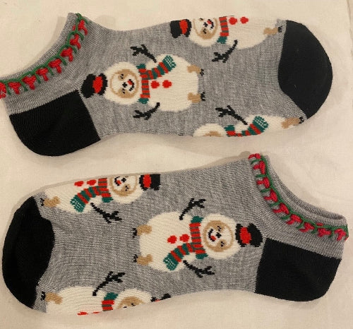 Snowman Footies with Embroidery at Edges
