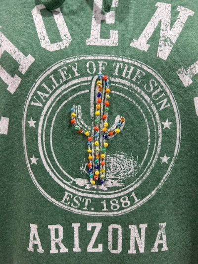 Hand Embellished "Phoenix Arizona" Pullover Hoodie Sweatshirt