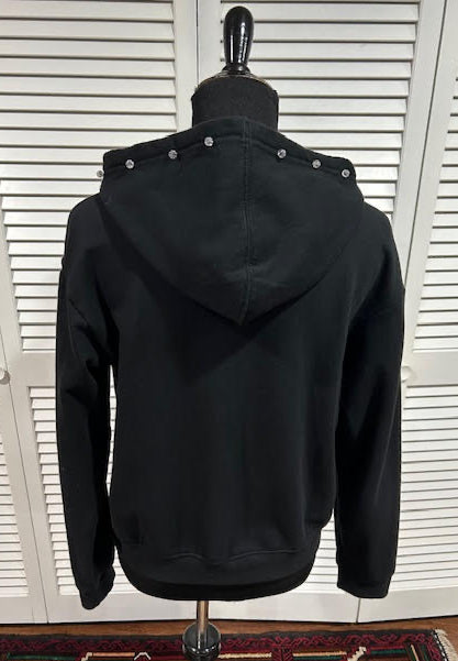 Black, Full Zip Hoodie Fleece with Beading details