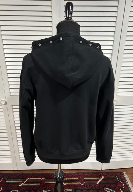 Black, Full Zip Hoodie Fleece with Beading details