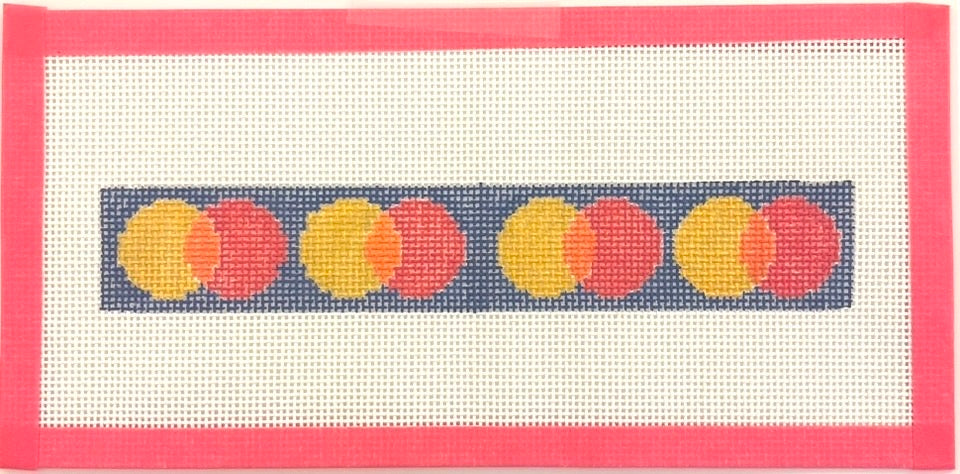 Rectangular Needlepoint Canvas with Circular Pattern/Design