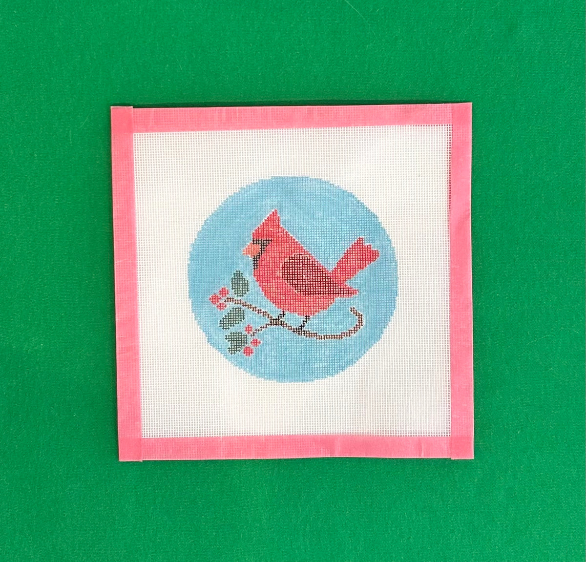 Cardinal on Holly Canvas