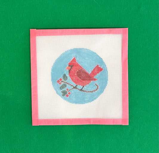 Cardinal on Holly Canvas